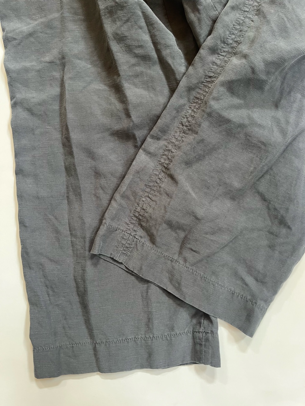 Club Monaco Slate Grey High Waist Linen Blend Paper Bag Cropped Wide Leg Pants - Picture 8 of 12